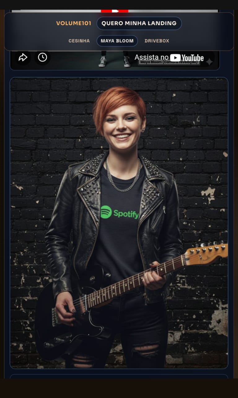 Exemplo de landing page em tela mobile